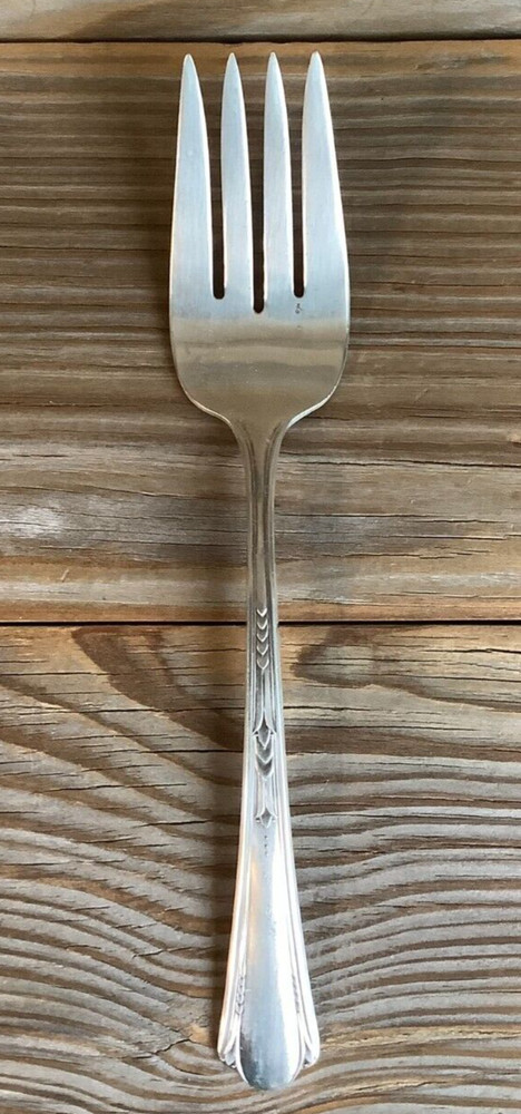 VALENCIA SILVER PLATE  - (mid-cent)   VALENCIA - COLD MEAT SERVING FORK - 8 5/8"