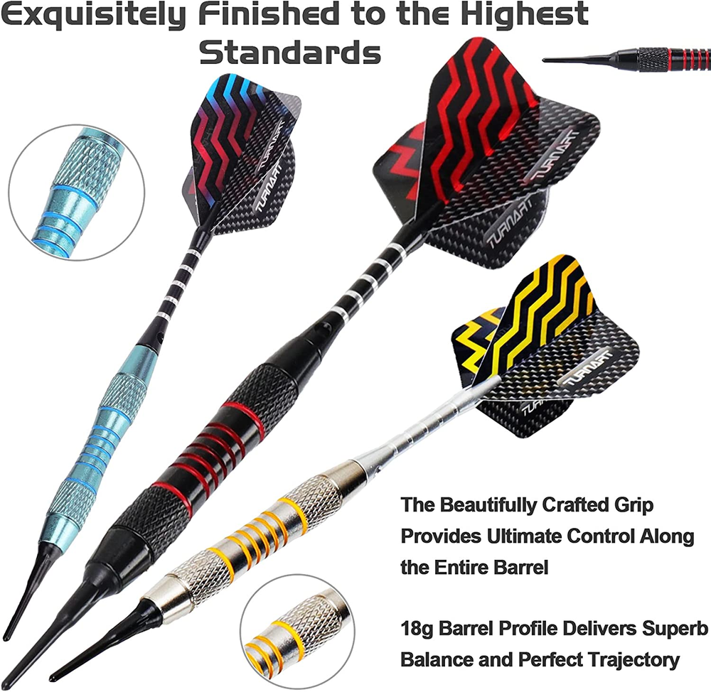Darts Plastic Tip Professional Soft Tip Darts Set for Electronic Dartboard 9 Pc