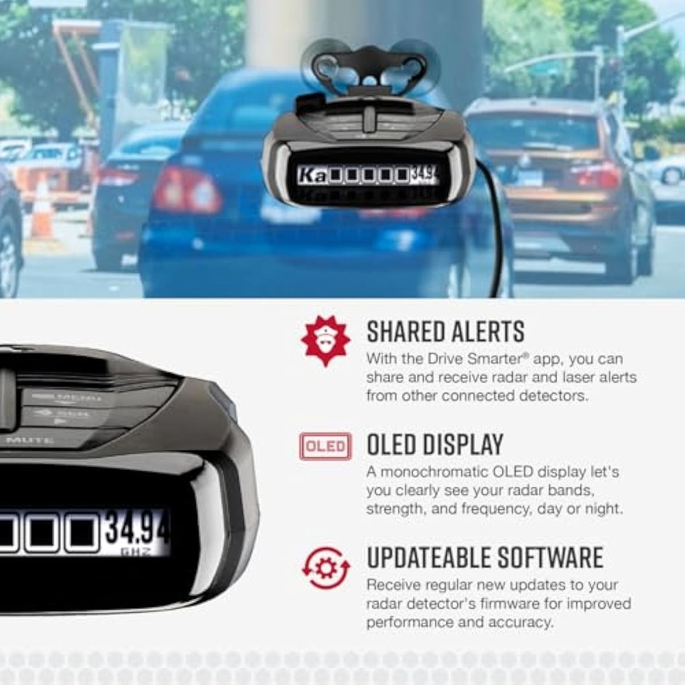 RAD 480i Laser Radar Detector Long Range Bluetooth Driver App Front Rear Detect