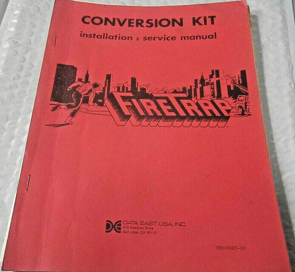 1986 Video Arcade Game Fire Trap Conversion Kit Installation Service Manual