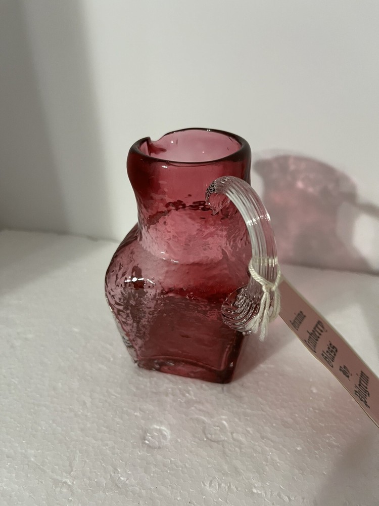 Pilgrim Cranberry Glass Pitcher/Creamer