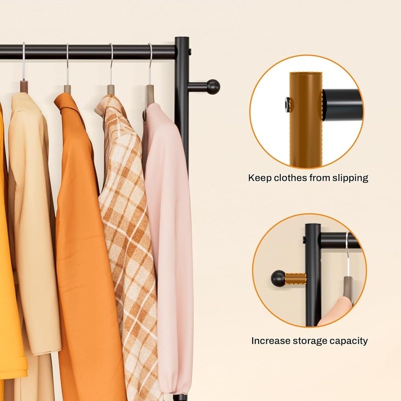 Portable Clothes Rack Rolling Garment Rack Small Spaces Adjustable Storage New