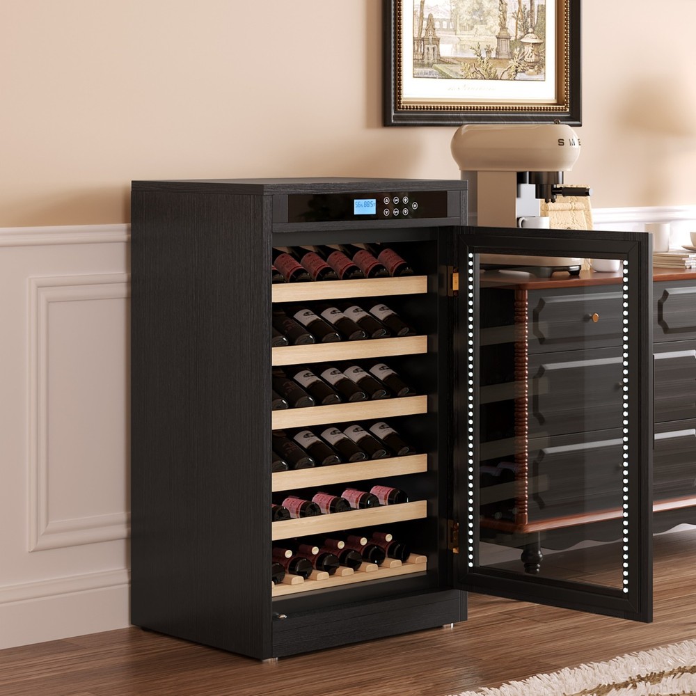 7.6 ft3 LED Touch Screen Display Constant Temperature Black Grape Wine Cooler