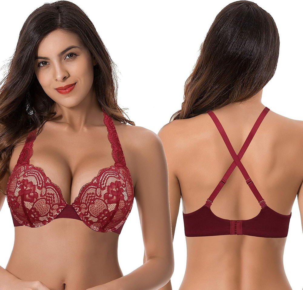 Curve Muse Push-Up Convertible Bra 48B 2-Pack Padded Underwire Multiway Strap
