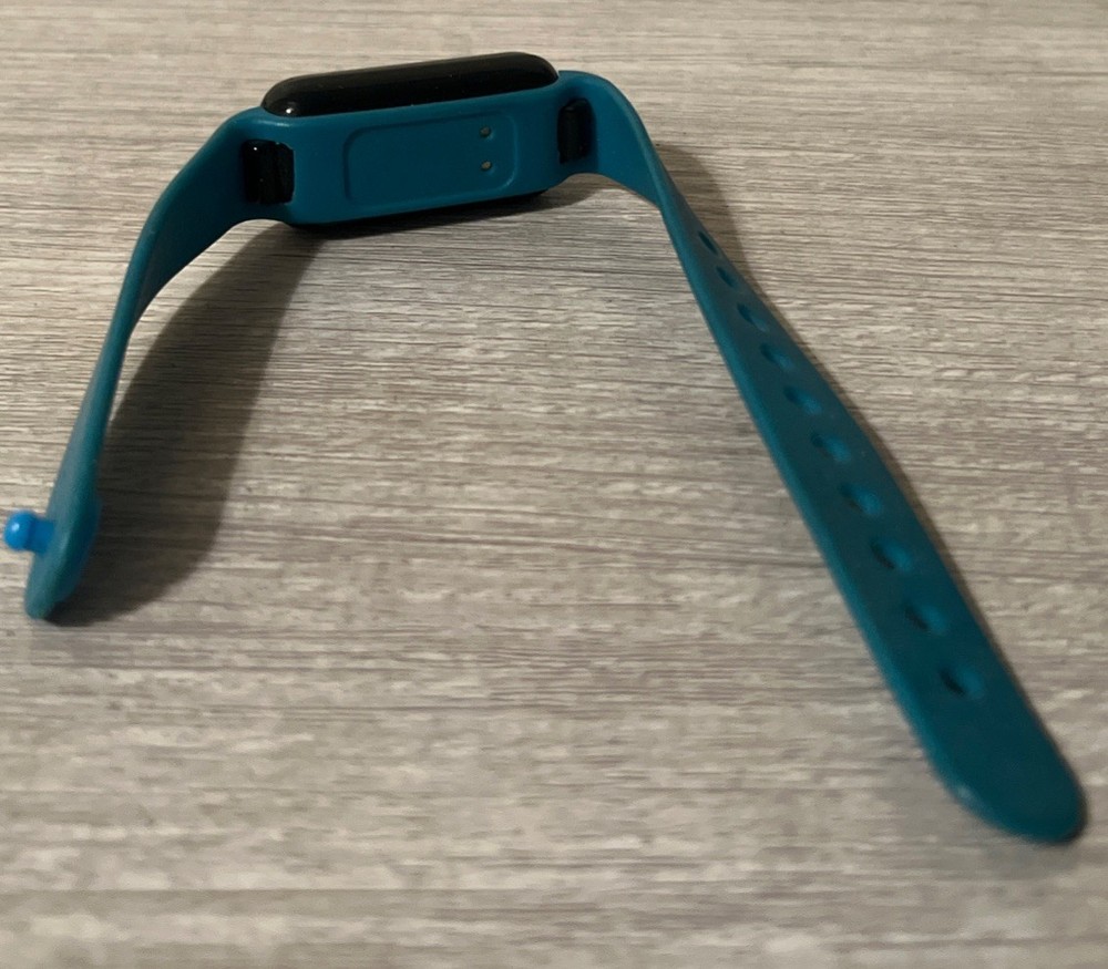 Digital Watch Rectangular Face Blue Buckle Band Modern Style UNTESTED. See Pics!