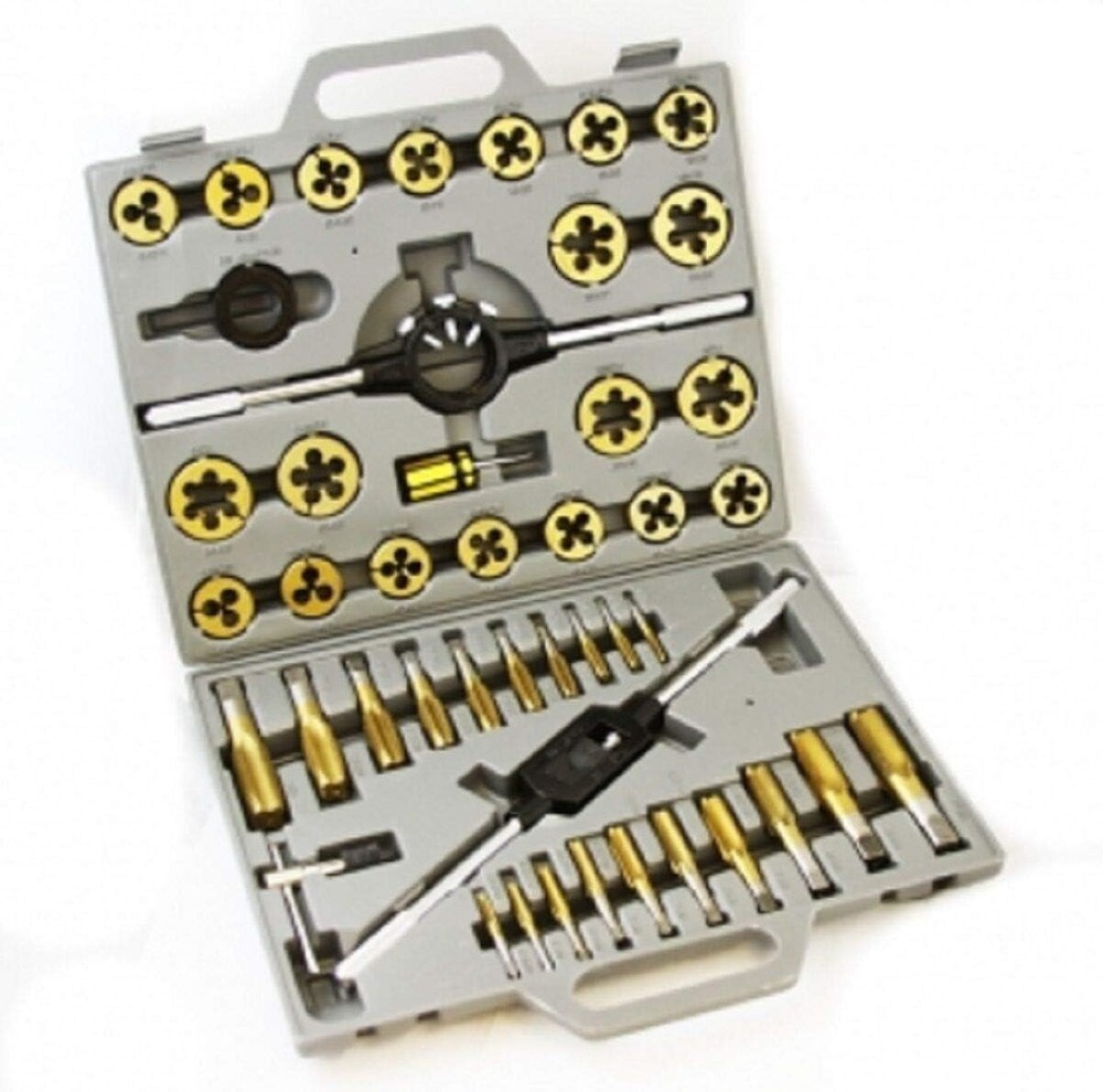 VCT 45PC LARGE-DIAMETER TITANIUM SAE STANDARD TAP & DIE THREADING TOOL SET