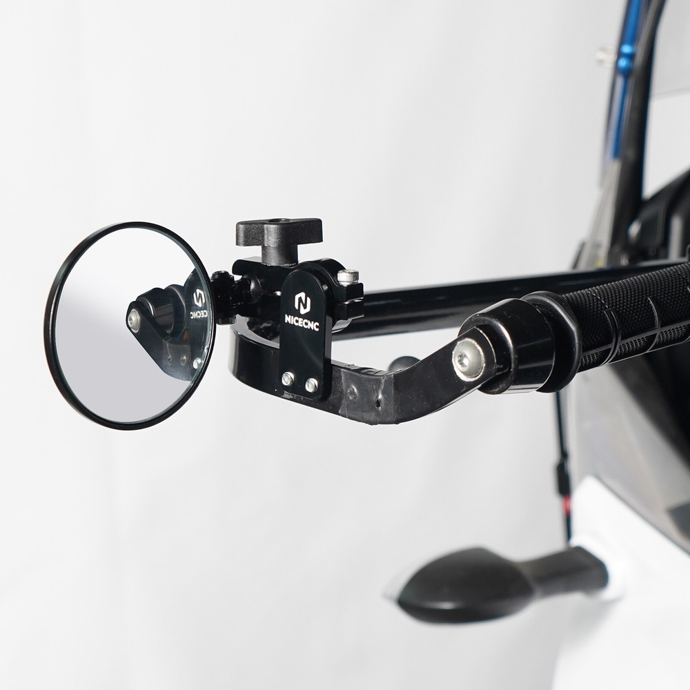 NICECNC Universal 180° Adjustable Rotatable Round Quick Flip Mirrors Kits