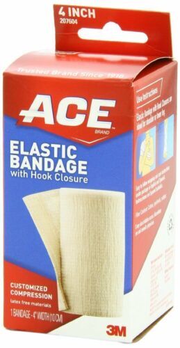 Ace Elastic Bandage Customized Compression Hook Closure 4 Inch 1 ct Pack of 3