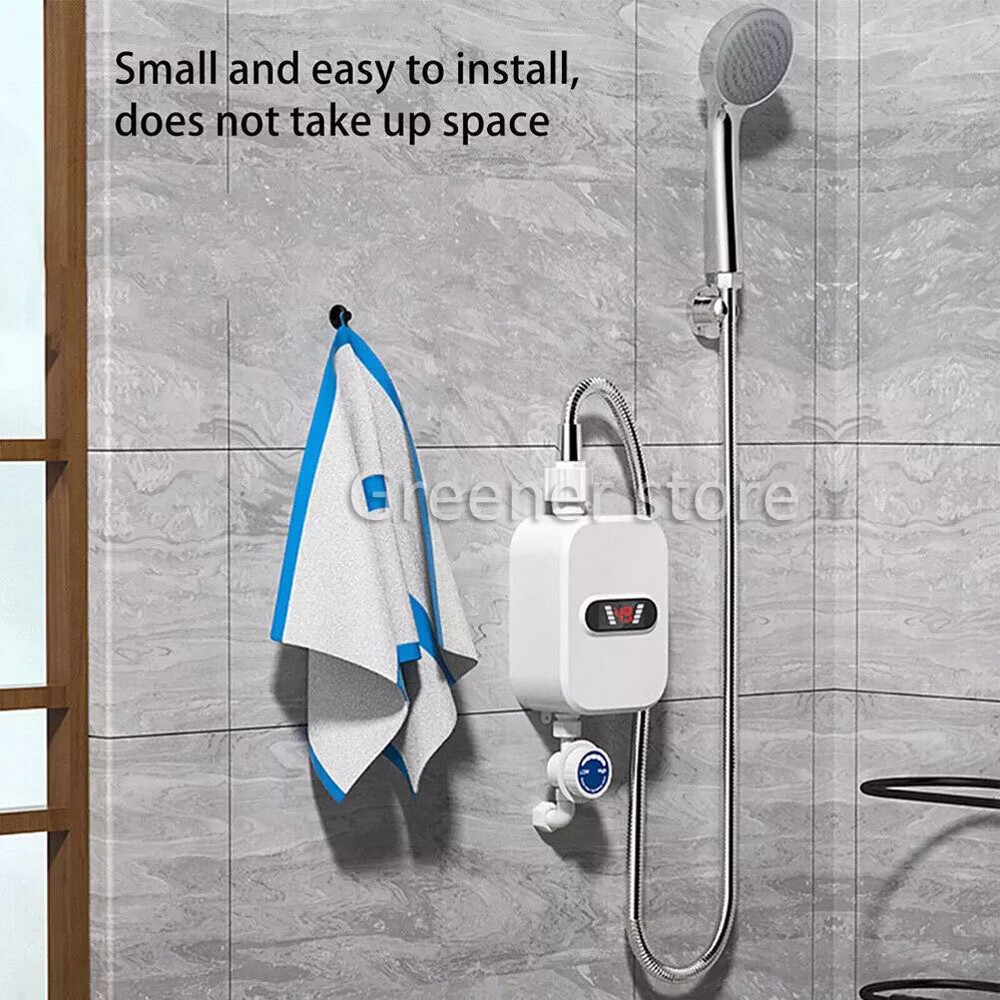 3500W Tankless Electric Instant Water Heater Tap Hot Shower for Bath Kitchen