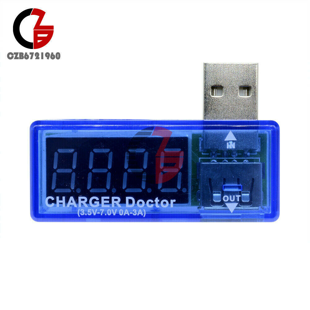 Digital Dual LED 5V USB Current Voltage Meter Voltmeter Power Ammeter Detector