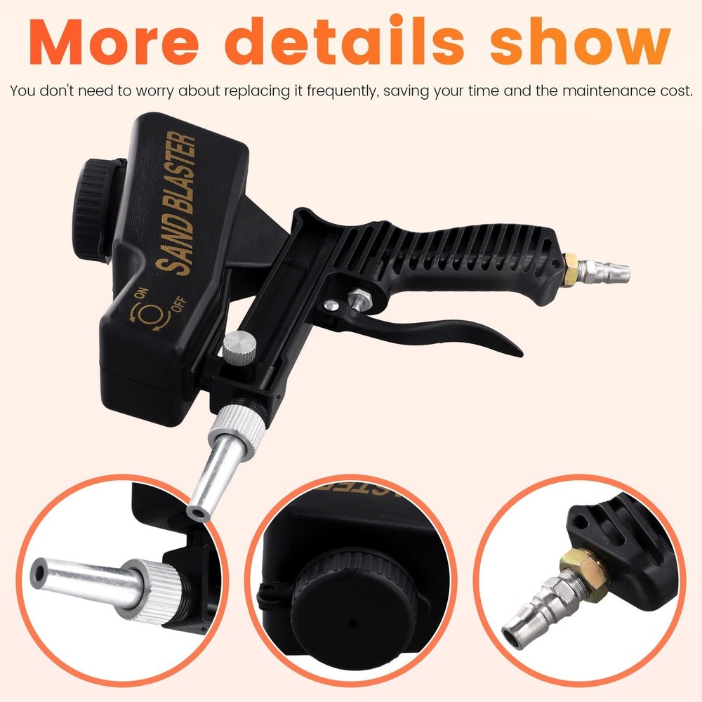 Sandblasting Tool Portable Adjustable 90psi Handheld Pneumatic Blasting