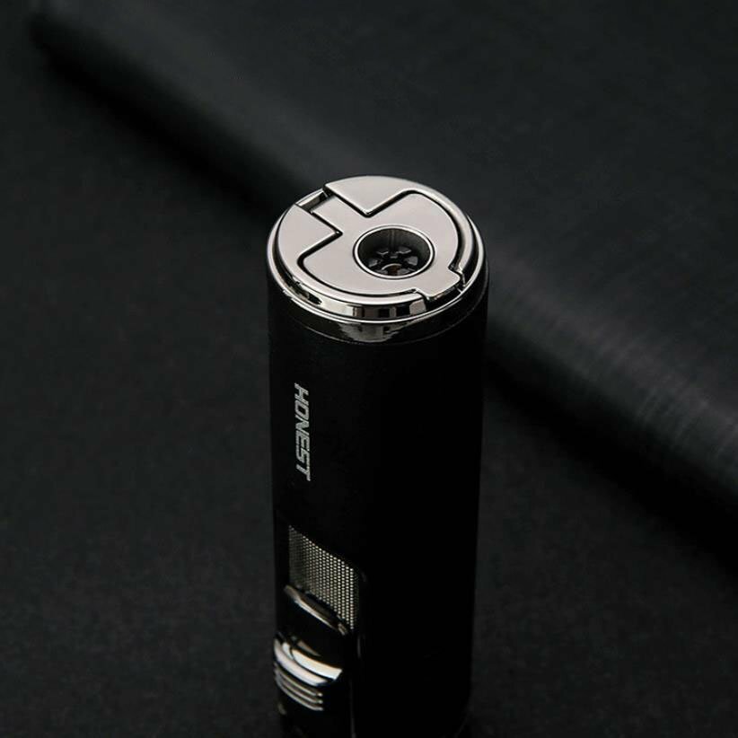 4 Jet Flame Torch Lighter Cigar Lighter Adjustable Refillable Butane Gas Gift