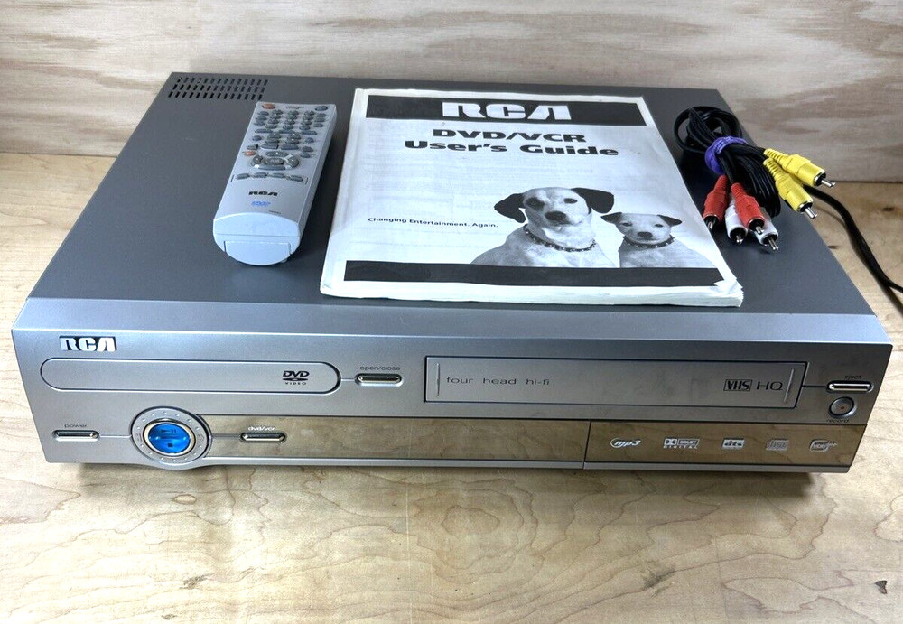 RCA VC125HF DVD/VHS Combo Player VHS Recorder W/ Remote & User Guide - Untested