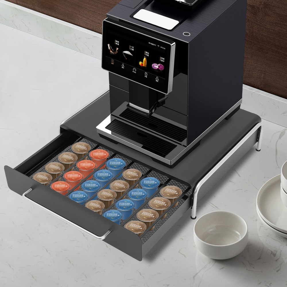 Black Modern Coffee Capsule Organizer, Coffee Capsule Storage Drawer