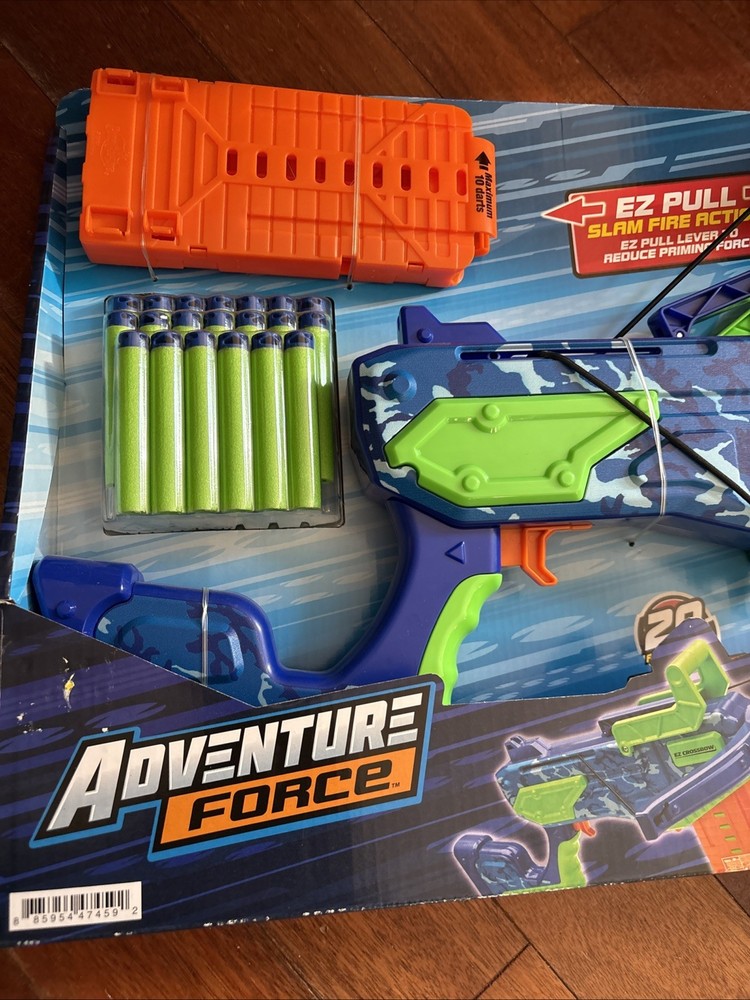 Adventure Force EZ Pull CROSSBOW Clip feed Blaster With 20 Accu-Blast Darts New