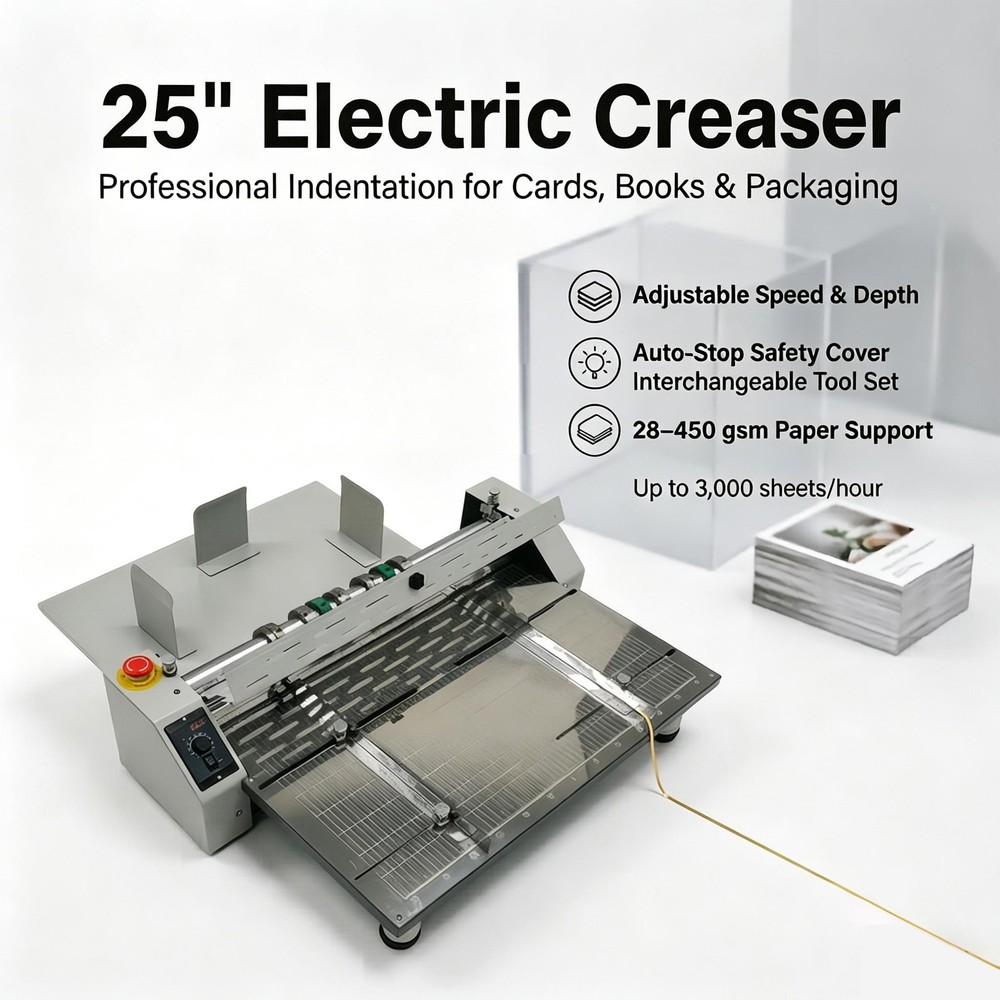 Electric Creasing Machine Adjustable Crease Distance & Depth Multi-Blade Set