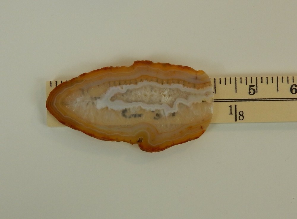 Agate Slab Amber/White Ice/Brown 4" x 2"