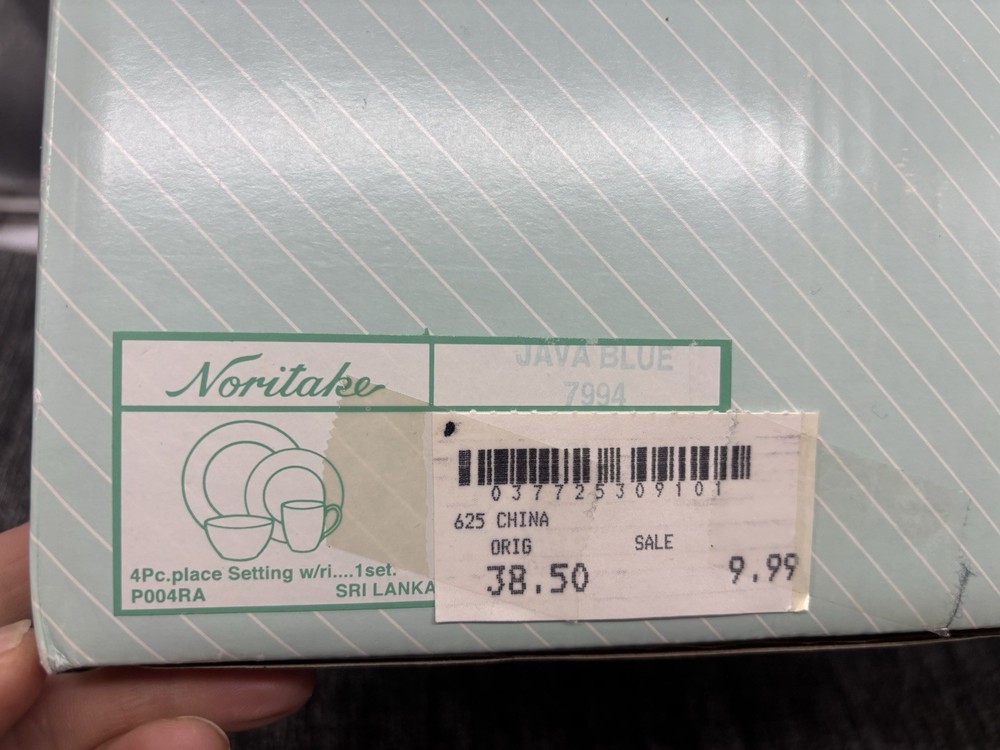 Noritake Ambience Blue Java 4 Pc Setting NIB