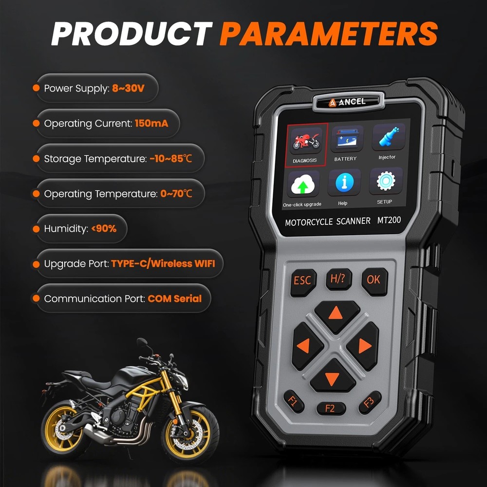 Motorcycle OBD2 Scanner Diagnostic Tool Fault Code Reader ABS Fit For Triumph
