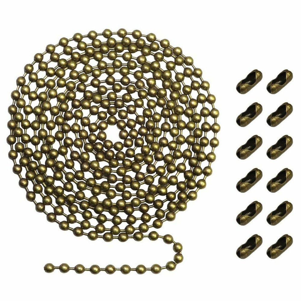 10Ft Ceiling Fan Pull Chain Beaded Extension Set Keychain Light Connectors Decor