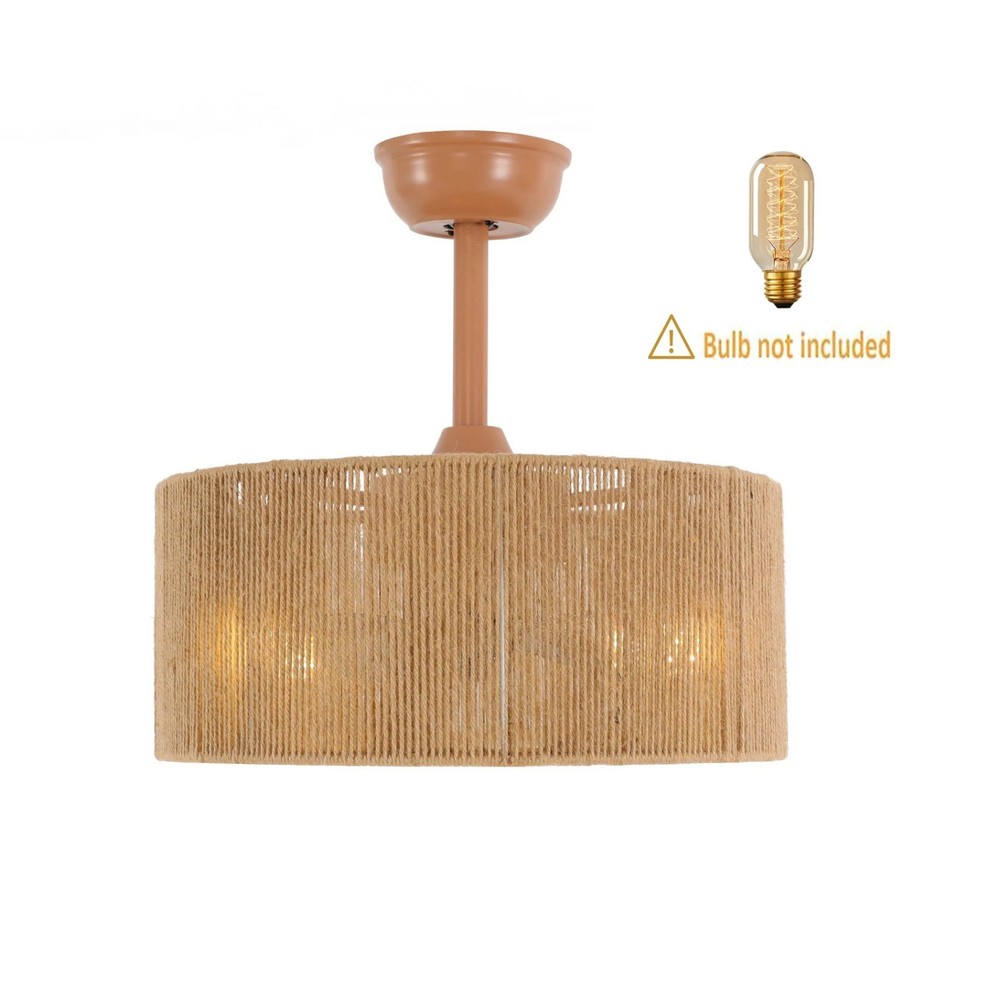 Caged HEMP Modern Ceiling Fan with LED Light & Remote Control Quite