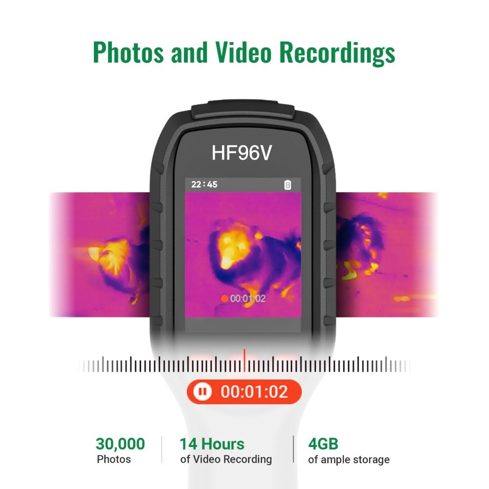 HF96V Thermal Camera with Visual Camera & Laser Pointer, Intelligent Detection