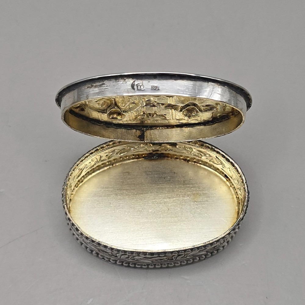 Antique Dutch 800 Silver Pill Box Snuff Box