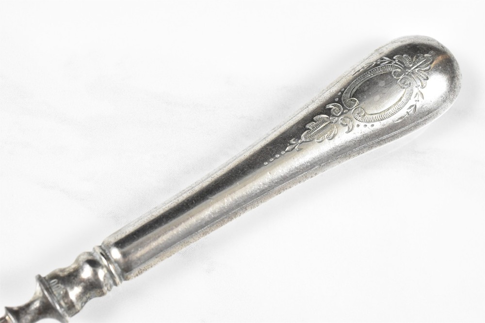 Antique 800 Silver Handled 2-Tine Fork