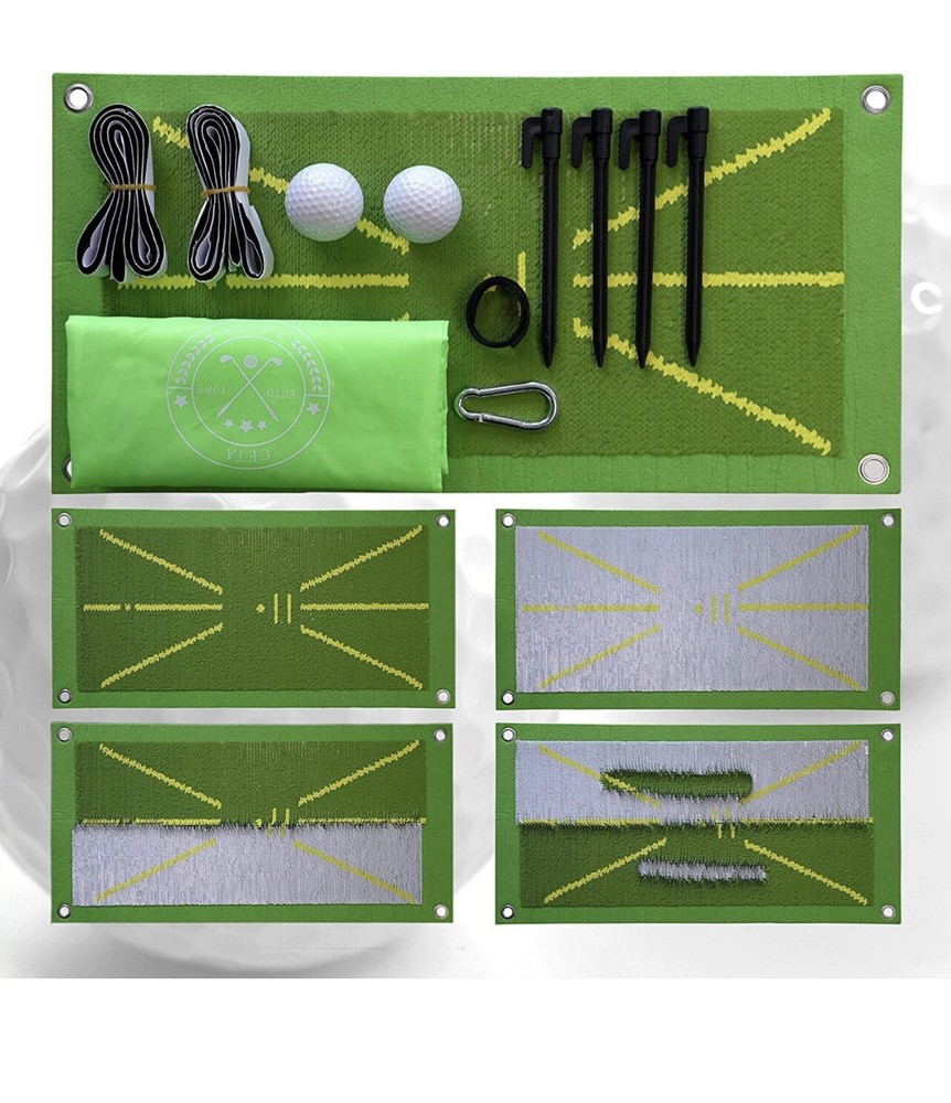 Golf Training Mat for Swing Practice Training Aid Game Set  Real Balls Gift