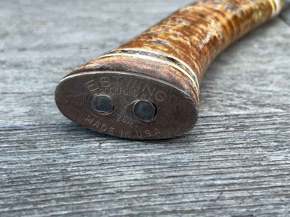 Vintage Estwing 24A Single Bit Camp Axe Hatchet - Leather Wrap Handle - USA