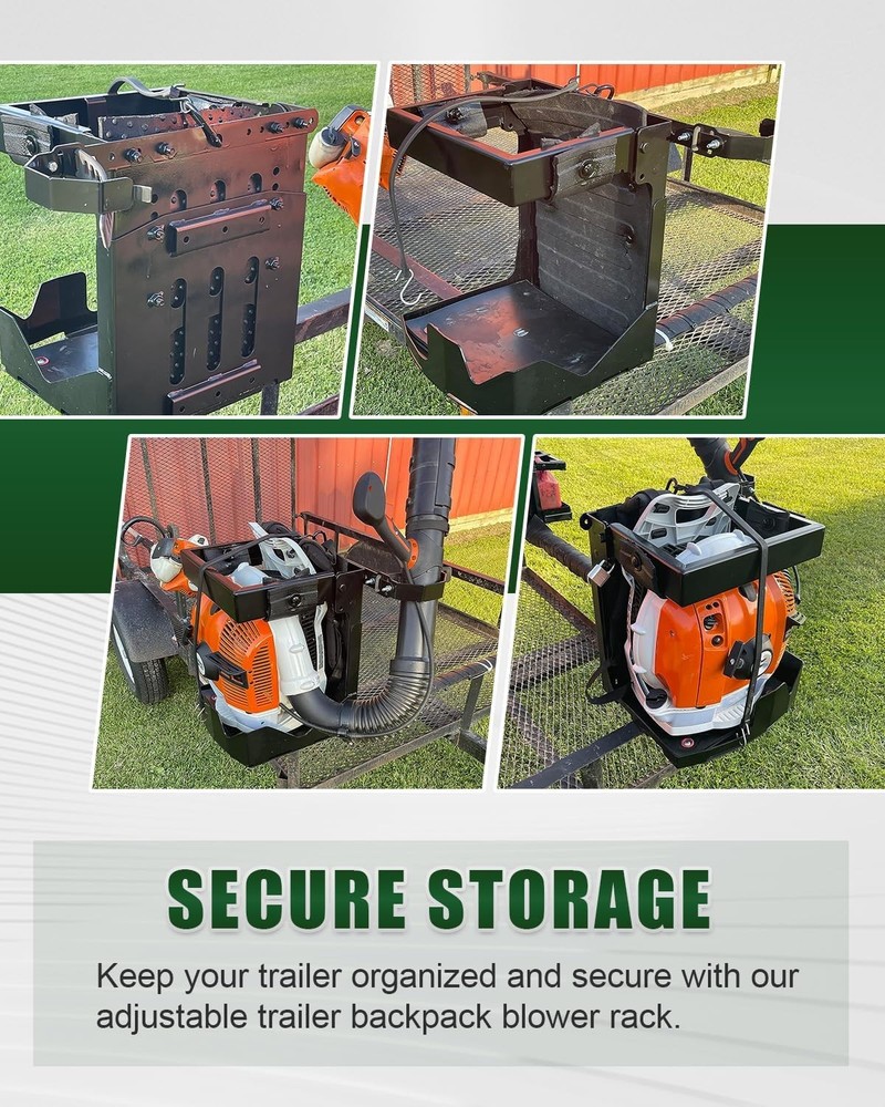 Adjustable Trailer Backpack Blower Rack Holder with Lock Fit for Stihl Echo Husq