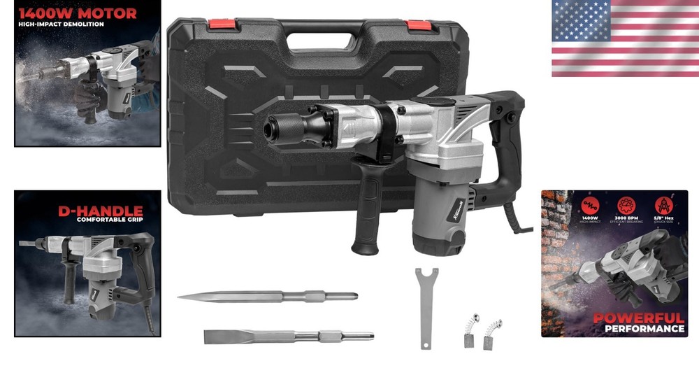 Powerful 1400W Electric Jack Hammer Drill for Demolition & Concrete Work