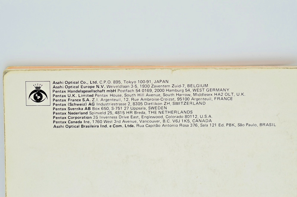 Pentax Super Program - Original Camera Instructions/Manual