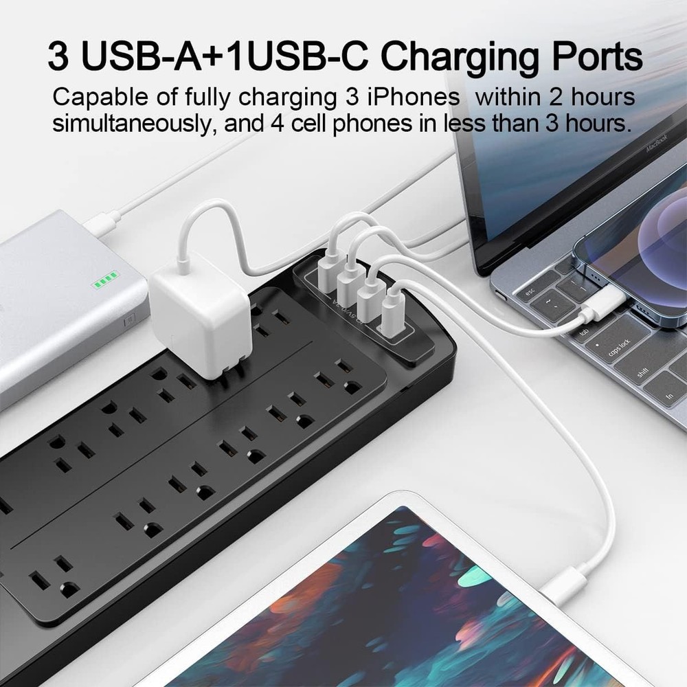 Surge Protector Power Strip 2700 Joules