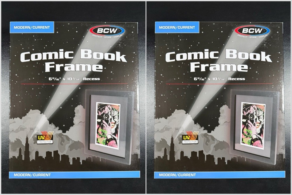 (2 Pack) BCW Comic Book FRAME - MODERN CURRENT Size Black Wood Polycarbonate