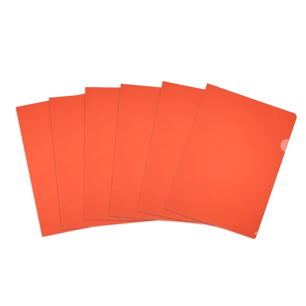6 Pack L-Type Plastic Folders Letter Size Clear Folders for Documents Paper S...