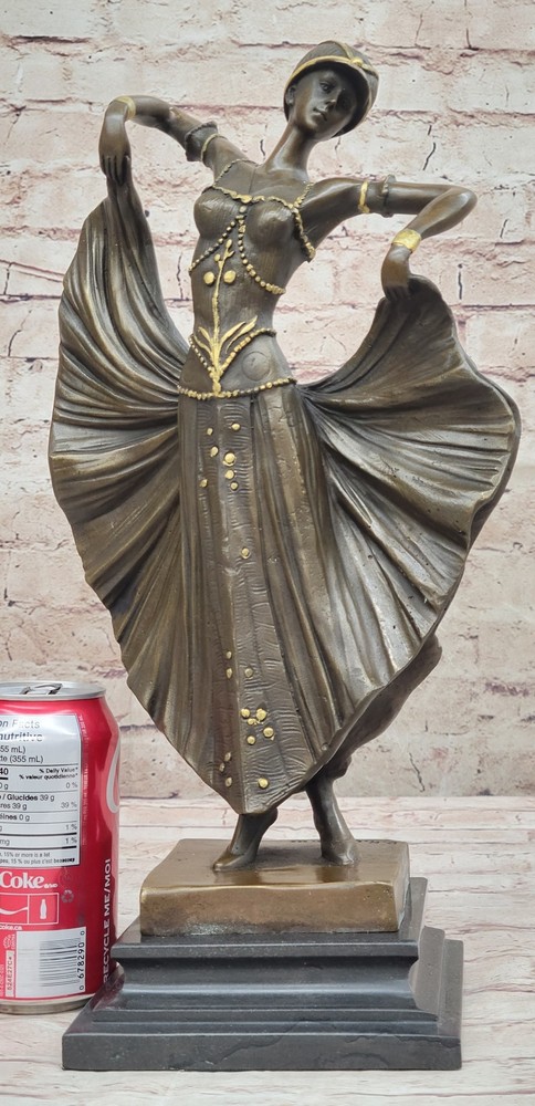 Art Deco Chiparus Bronze Sculpture | Elegant Dancing Figure | Handcrafted Collec