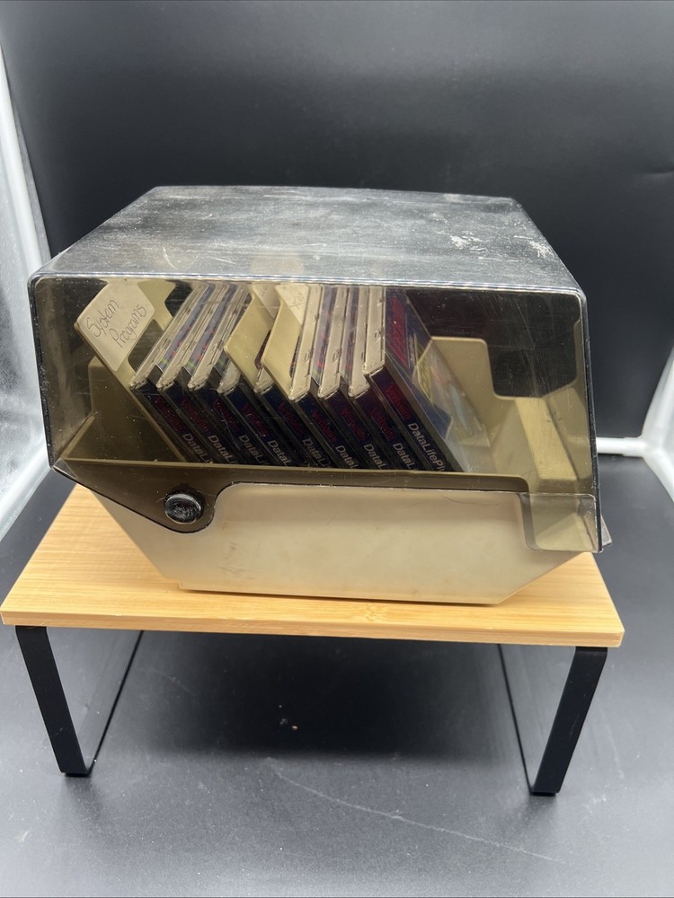 Vintage Data Case Floppy Disk Plastic Storage Case Caddy w/ dividers W CDs