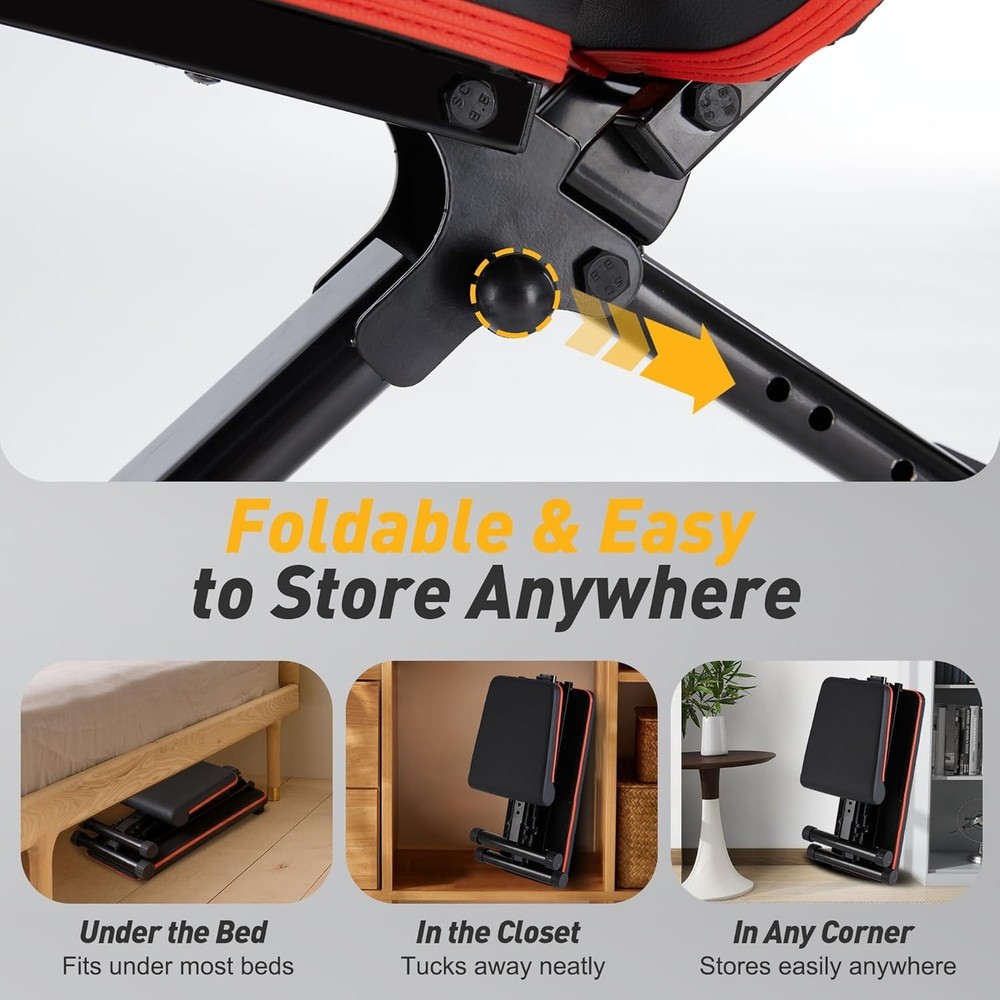 Compact Foldable Weight Bench for Home Gyms: 795 lbs Capacity & Versatile Design