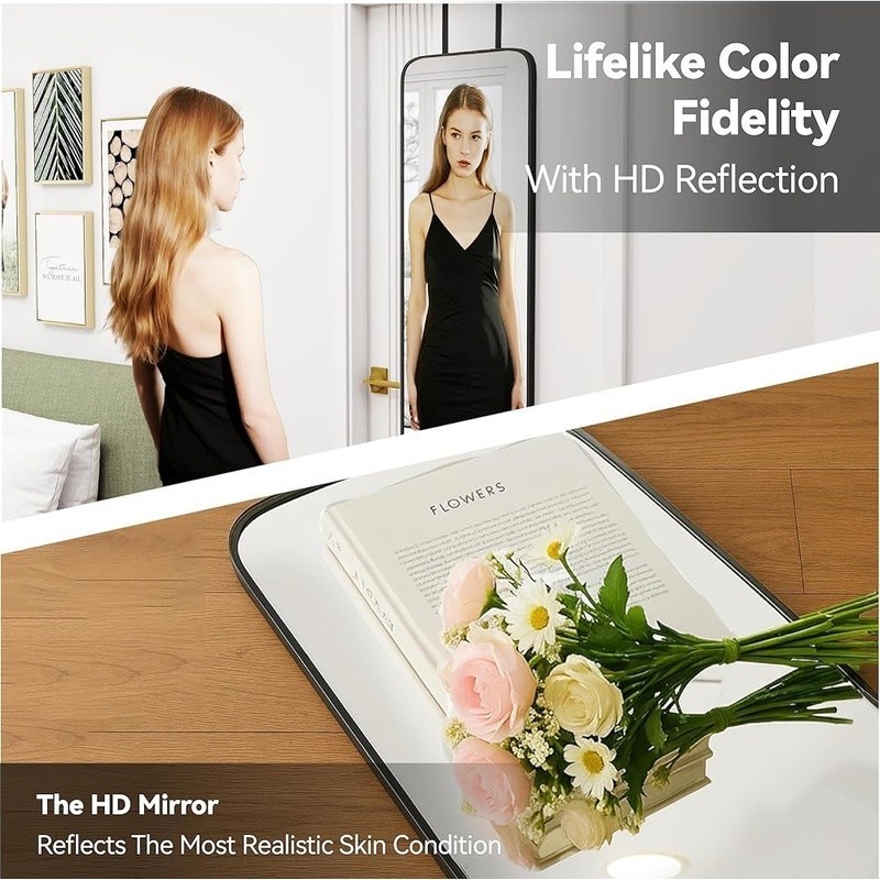 Wall Mounted Rectangular Mirror Aluminum Frame Bedroom Bathroom Living Room New