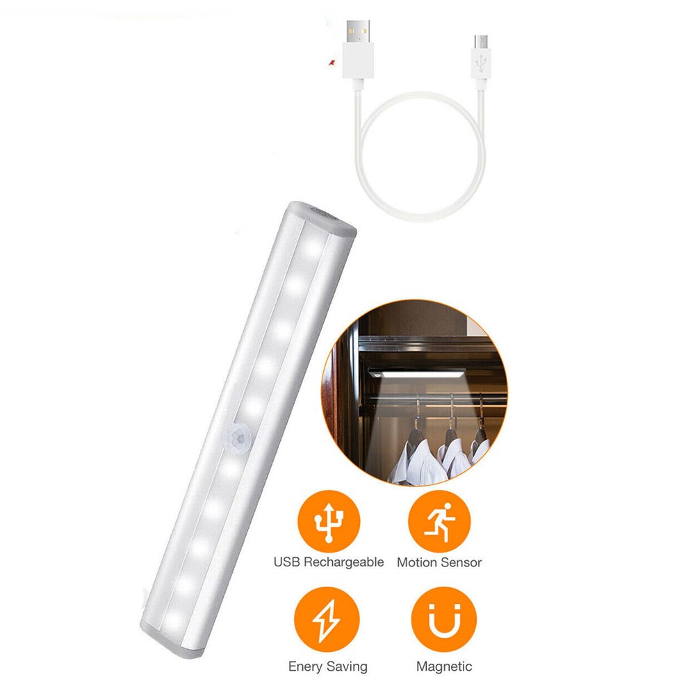 Wireless Motion Sensor Under Cabinet Closet LED Light Kitchen Counter Night Lamp