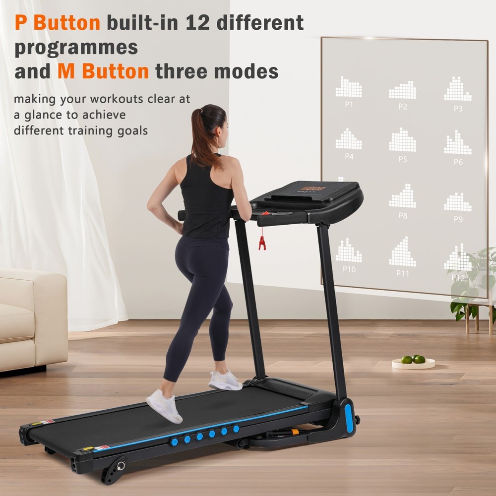 Incline Treadmill 3.0HP 10MPH Auto-Folding Type C & USB Charge Bluetooth Speaker