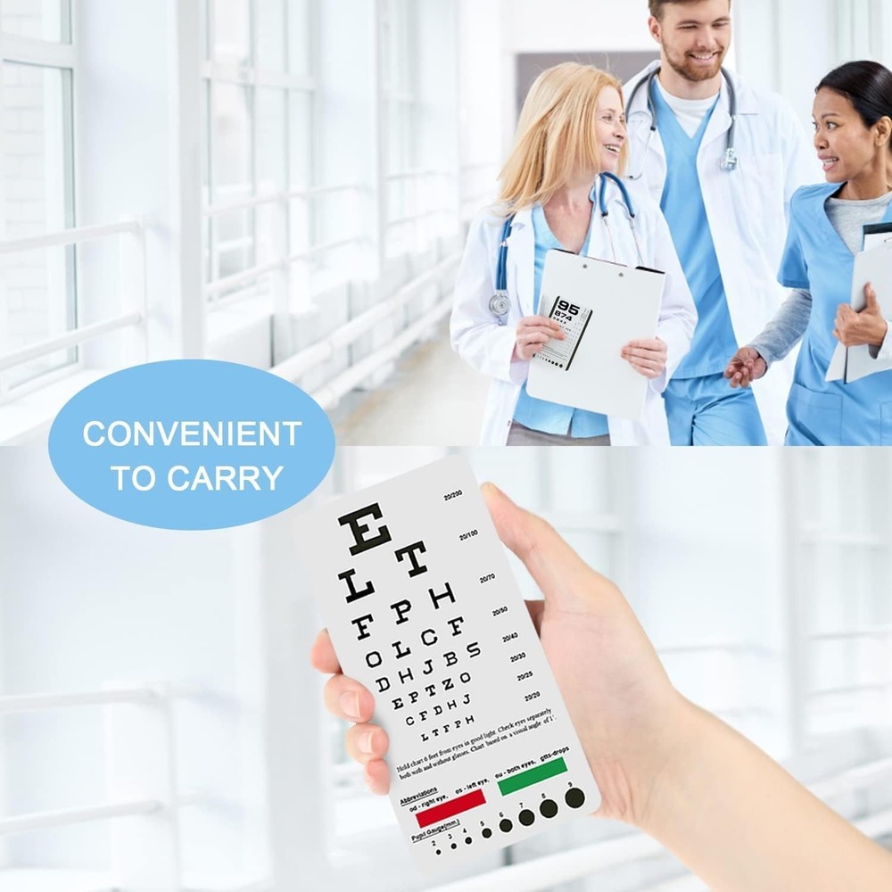 Compact Snellen & Rosenbaum Eye Chart for Efficient Vision Testing - Indoor Use