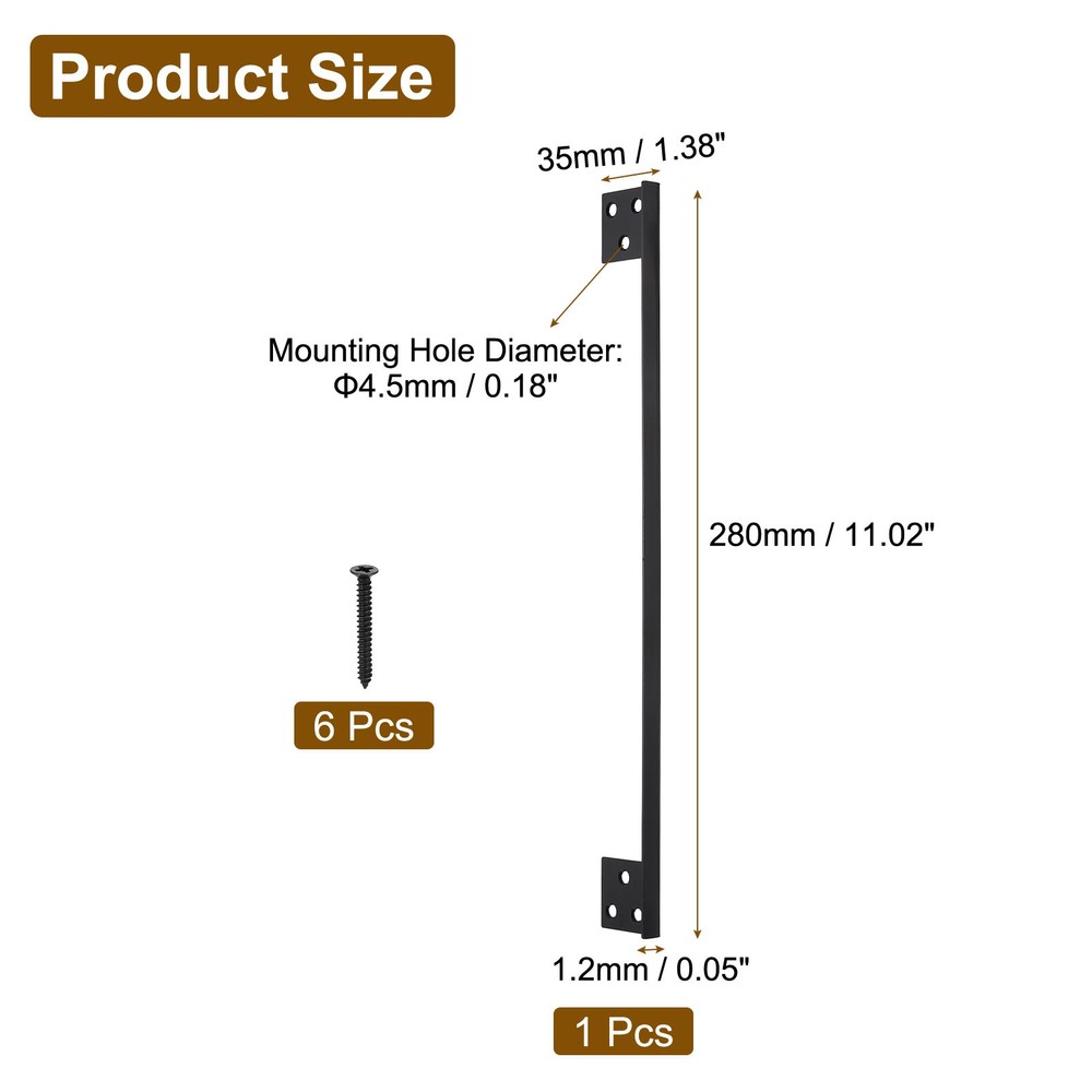 Door Latch Guard Plate, 11" Door Security Protector Shield, Black