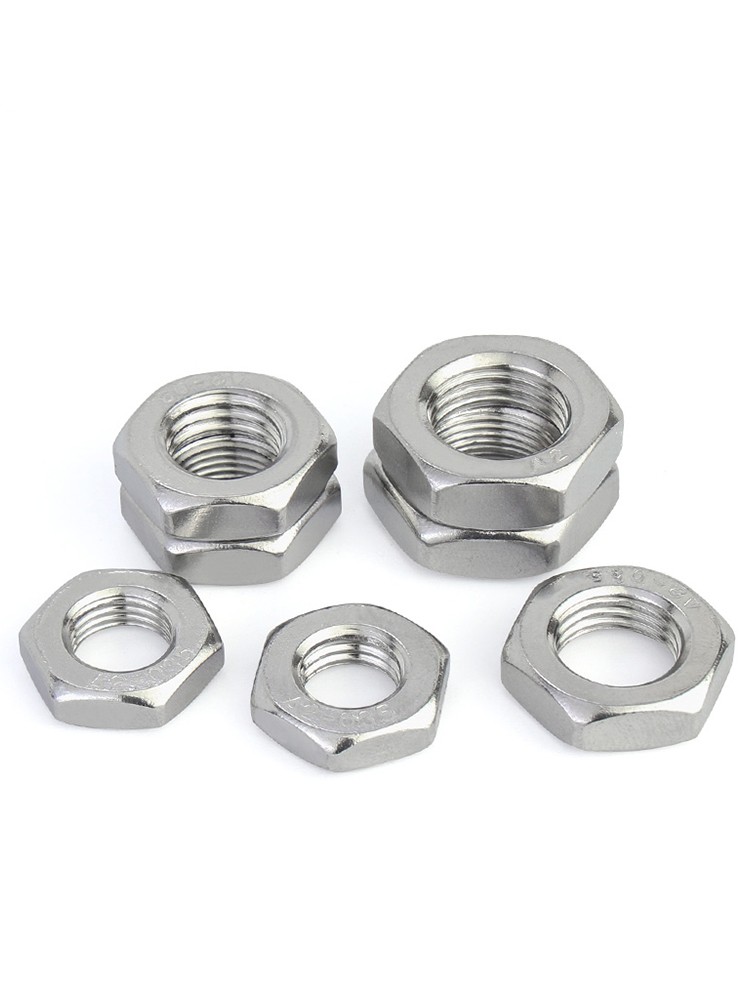 304 Stainless Steel Select Size M17 - M24 Thin Hex Nuts Right Hand Thread