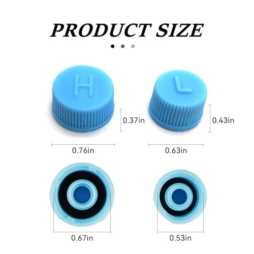 Car A/C Valve Core Caps, Leakproof R134a Air Conditioning System Charging 2PCS