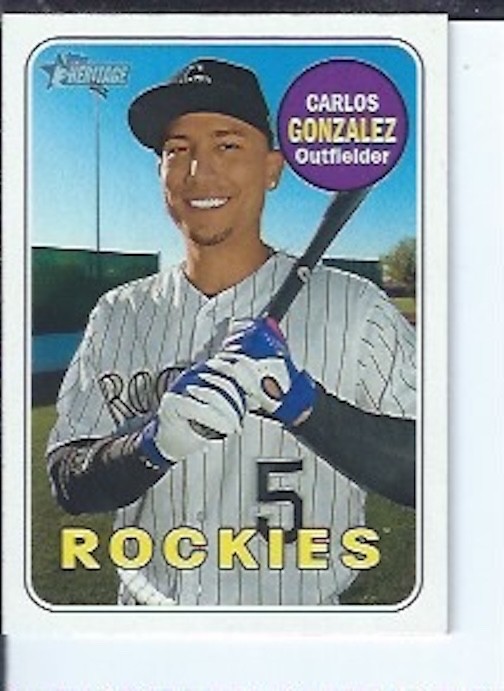Carlos Gonzalez 2018 Topps Heritage Short Print