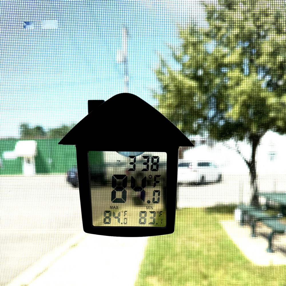 AcuRite Solar Window Thermometer with Clock – Digital Display 775CASBL