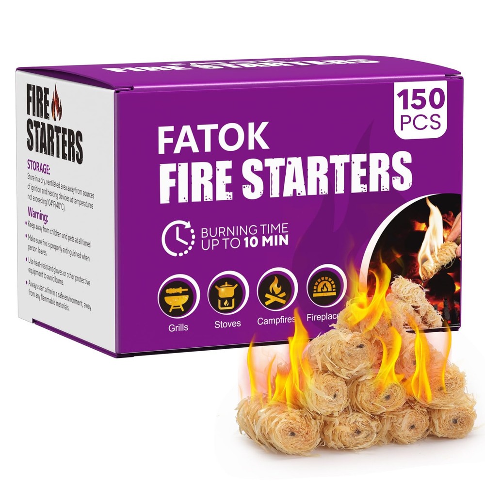 150pcs Fire Starter, Natural Tumbleweed Fire Starters for Campfires, Fireplac...