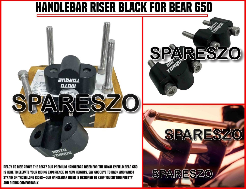 HANDLEBAR RISER BLACK FIT FOR ROYAL ENFIELD BEAR 650